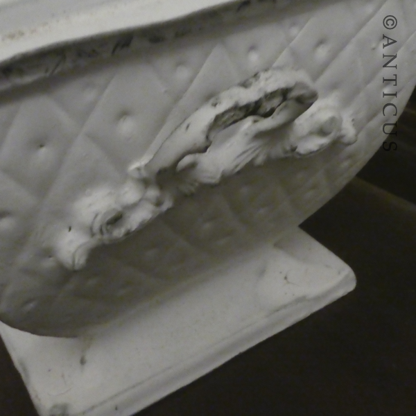 Very Attractive Lidded Metal White Box.