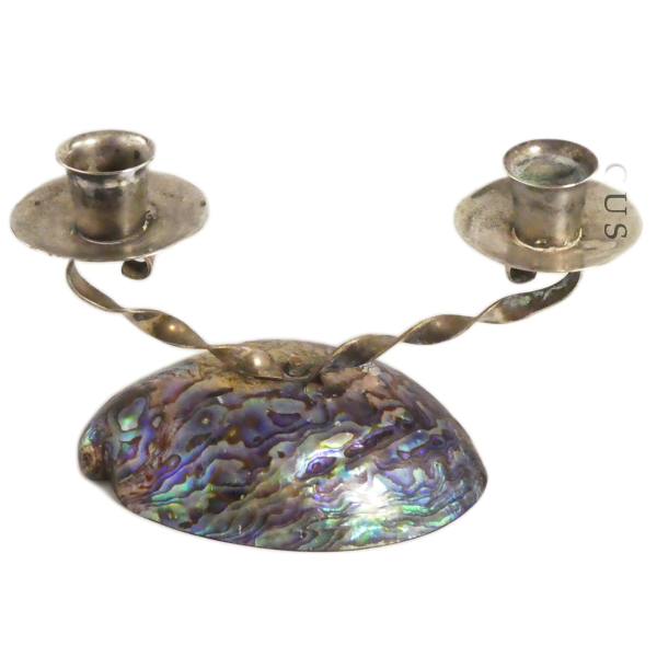 Iconic NZ Paua and Silver Plated Candelabra.