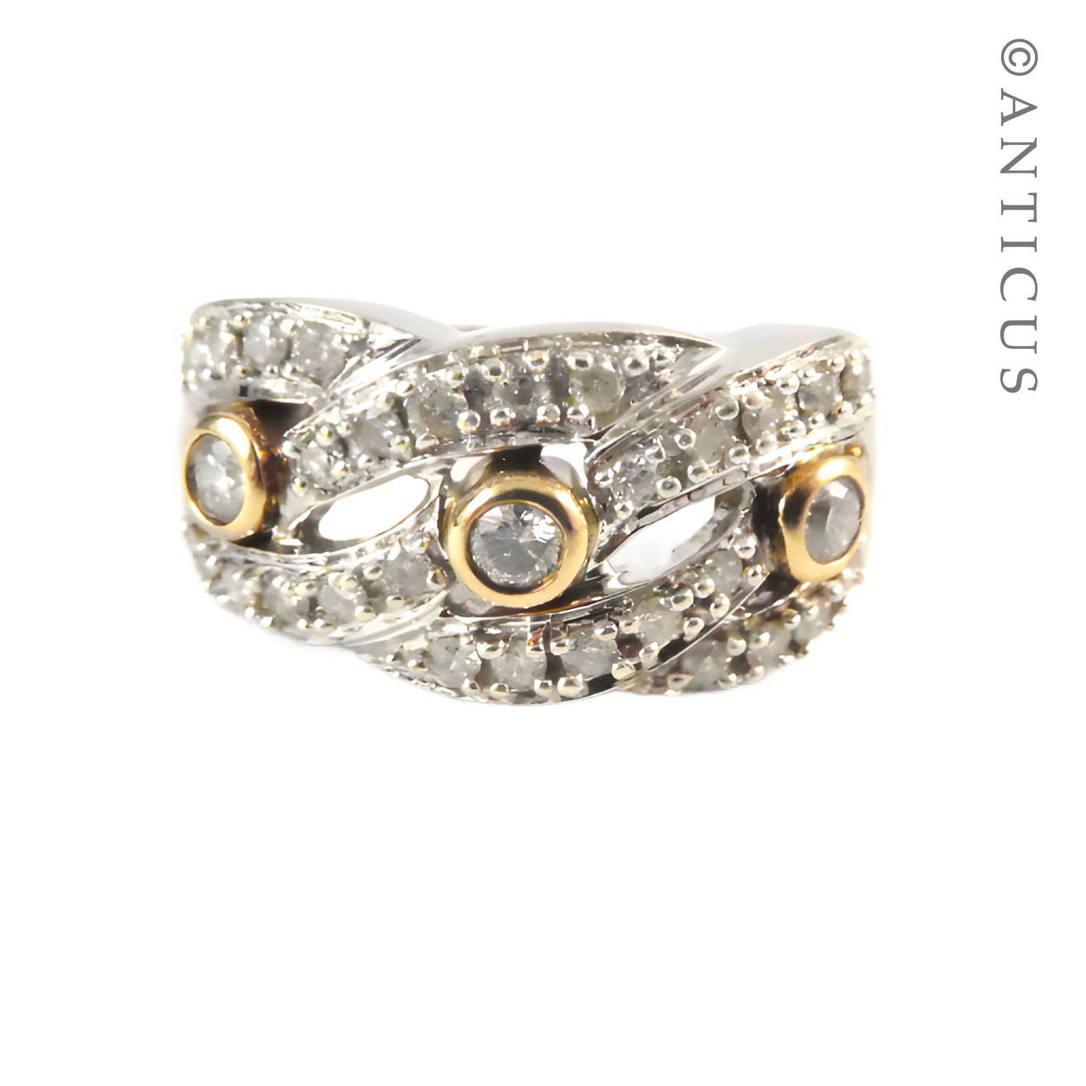 18ct Modern Diamond Dress Ring.
