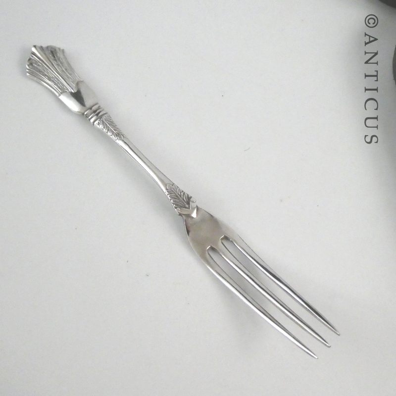 Set of 6 Edwardian-Period Silver Fruit or Oyster Forks.