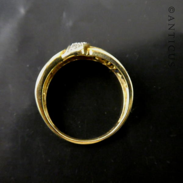Gold, Diamond and Sapphire Knot Ring.