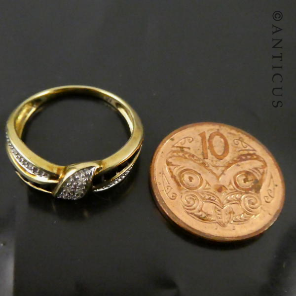 Gold, Diamond and Sapphire Knot Ring.