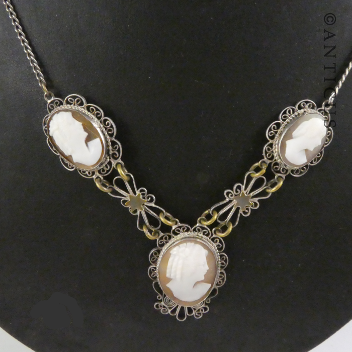 Antique Three Cameo Necklace.