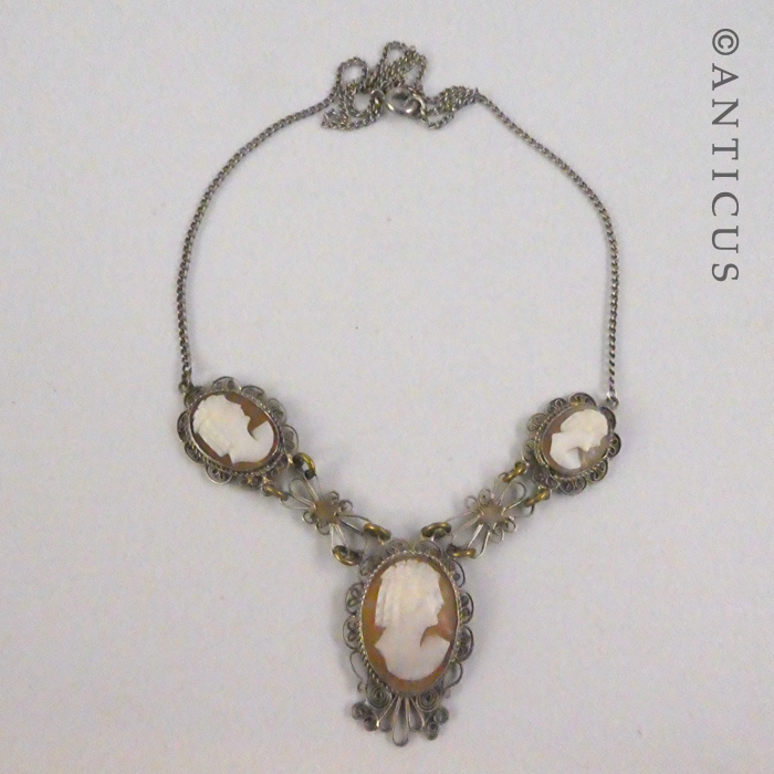 Antique Three Cameo Necklace.