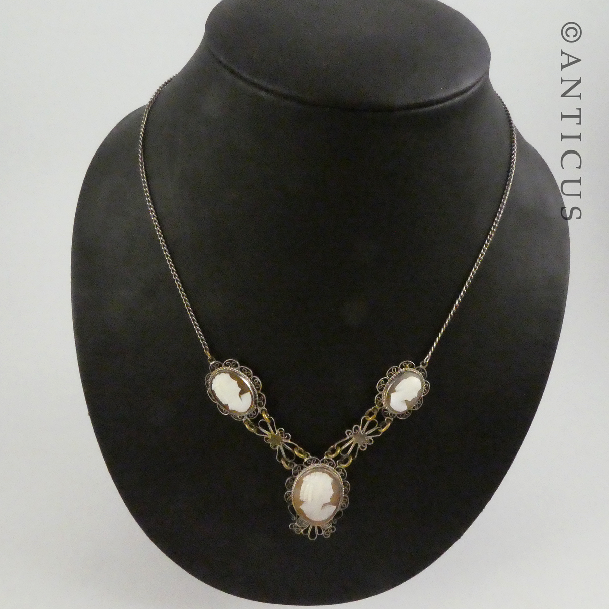 Antique Three Cameo Necklace.
