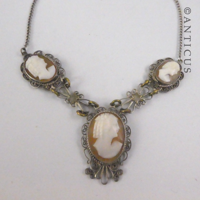 Antique Three Cameo Necklace.