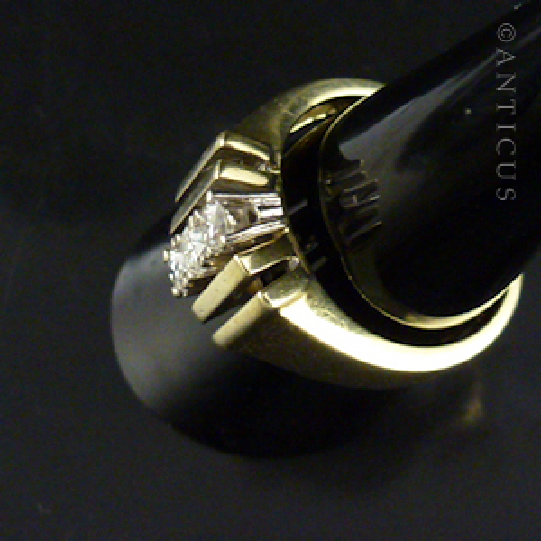 14k Gold and Three Diamonds Ring.