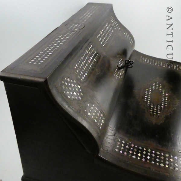 Victorian Rosewood and Pearl Inlaid Writing Slope.