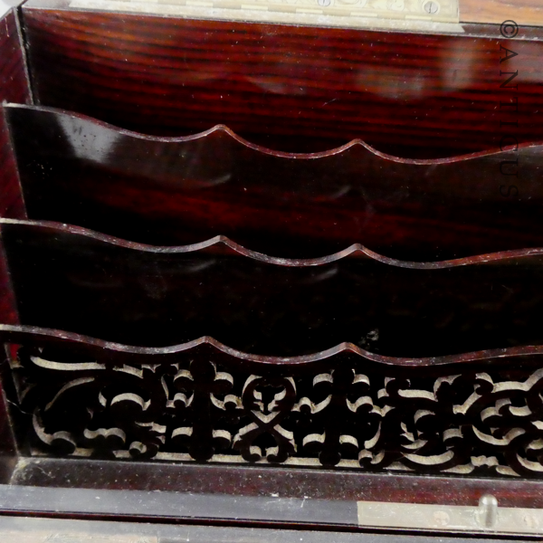 Victorian Rosewood and Pearl Inlaid Writing Slope.