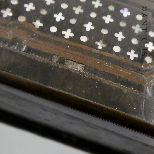 Victorian Rosewood and Pearl Inlaid Writing Slope.