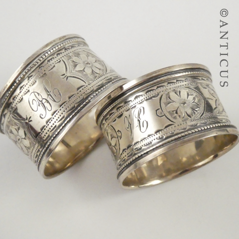 Pair of English Sterling Silver Napkin Rings.