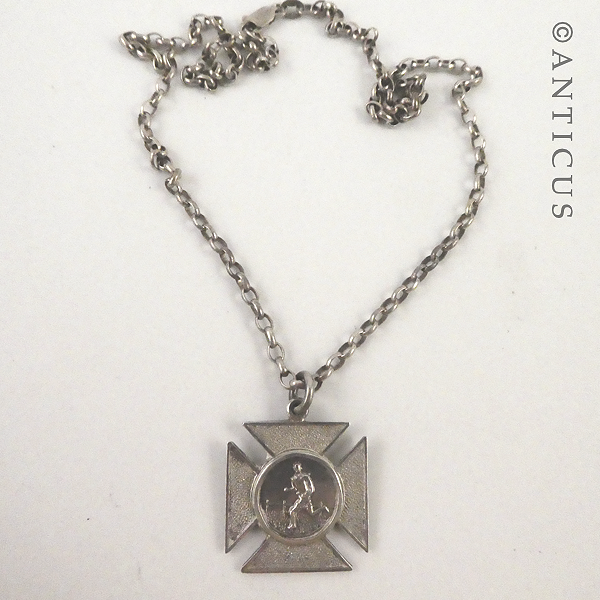 Silver Sports Medal on Chain, 1941.