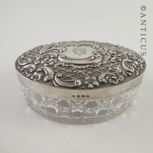 Large Antique Silver Dressing Table Box.