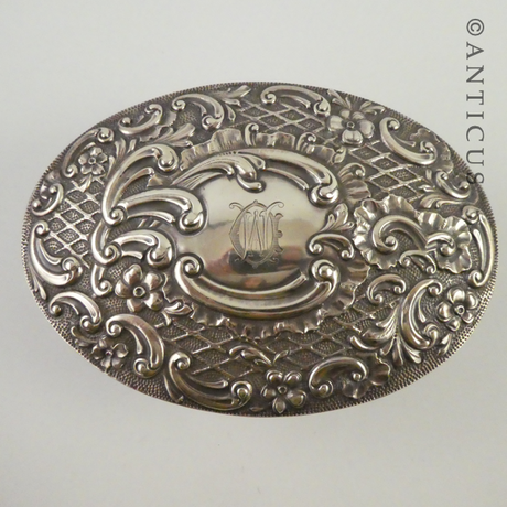 Large Antique Silver Dressing Table Box.