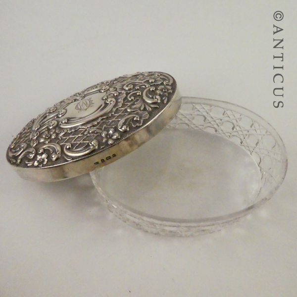 Large Antique Silver Dressing Table Box.