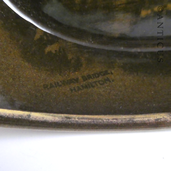 Antique Dish with Hamilton Railway Bridge, NZ.