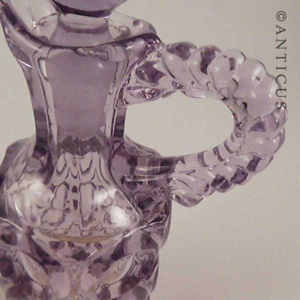 Mauve Glass Vinegar Jug.