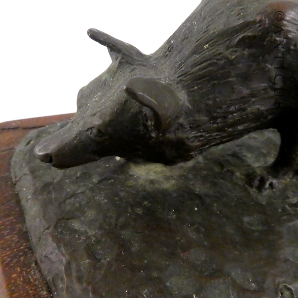 Bronze Border Collie Dog Figurine.