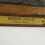 Bronze Border Collie Dog Figurine.