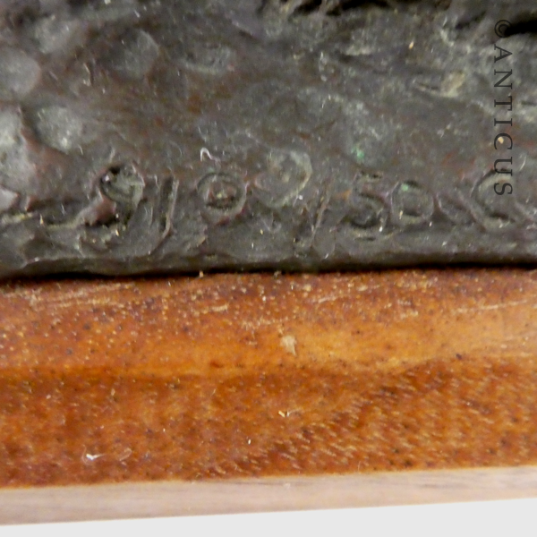 Bronze Border Collie Dog Figurine.