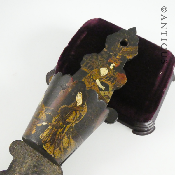 Oriental Lacquer Match Holder/Striker.