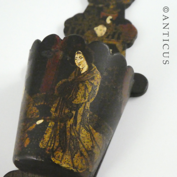 Oriental Lacquer Match Holder/Striker.