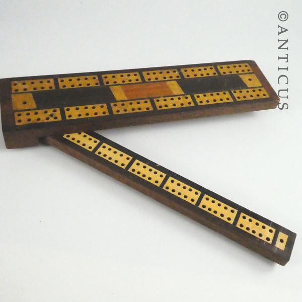 Inlaid Cribbage Board, with Side Piece.