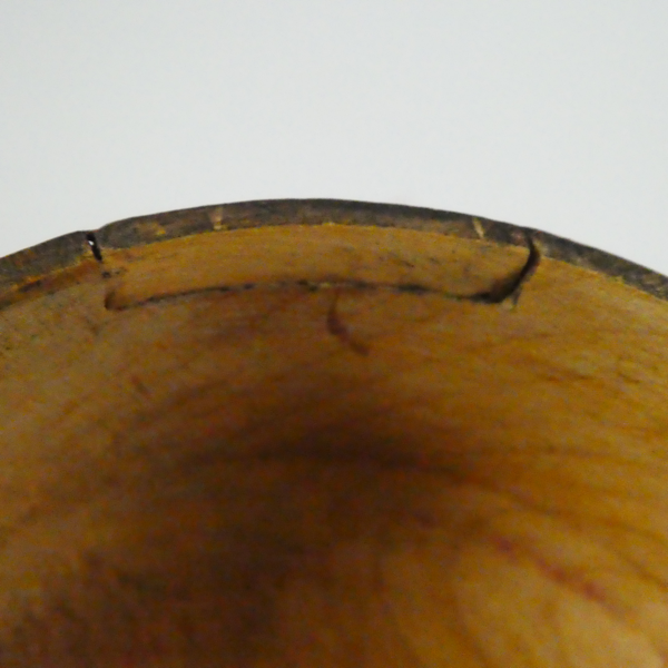 Small Round Poker-Work Box, Kiwiana.