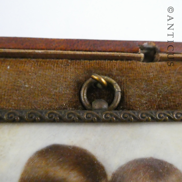 Edwardian Leather Framed Portrait of Two Boys.