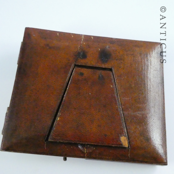 Edwardian Leather Framed Portrait of Two Boys.