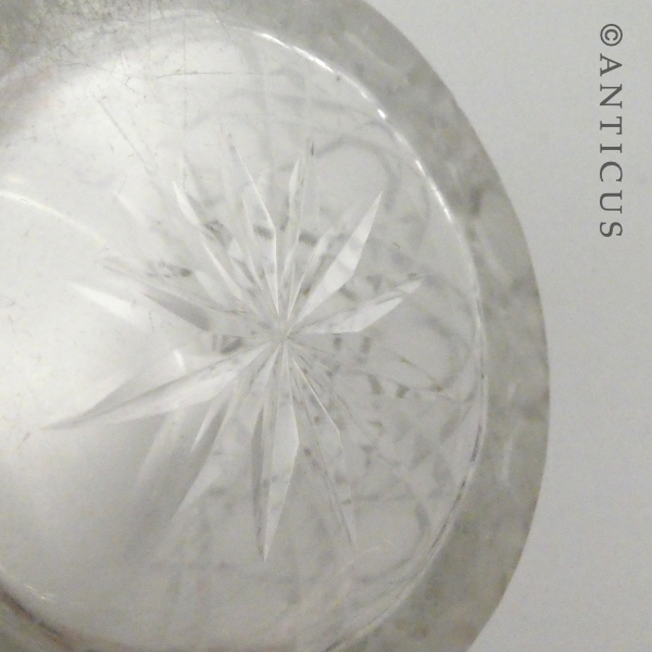 Large Silver-Topped Crystal Vanity Jar.