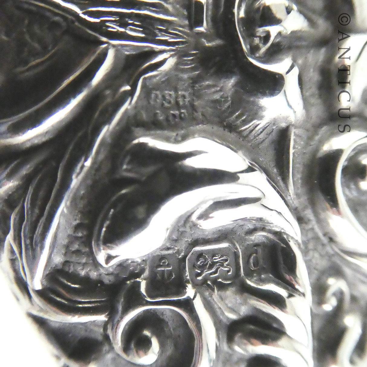 Large Silver-Topped Crystal Vanity Jar.