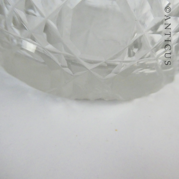 Large Silver-Topped Crystal Vanity Jar.