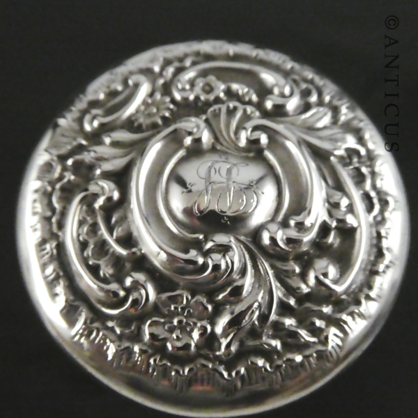 Small Sterling Silver-Topped Vanity Jar.