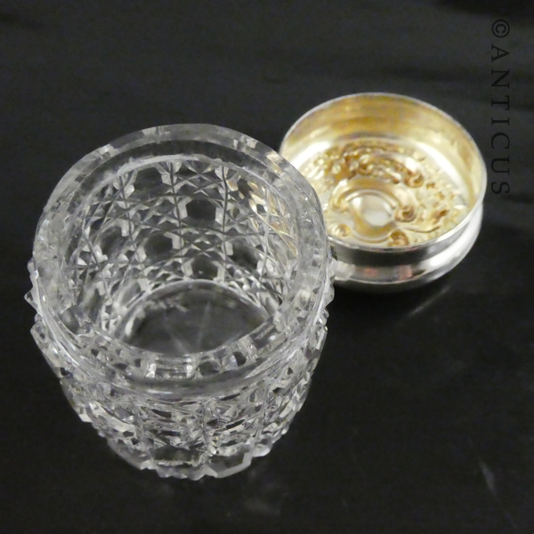 Small Sterling Silver-Topped Vanity Jar.