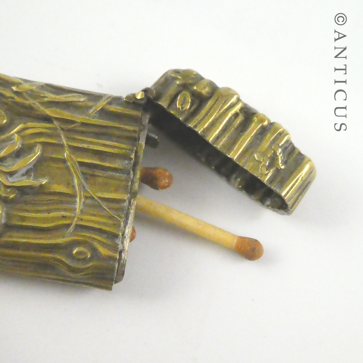 Antique Japanese Brass Vesta Case.