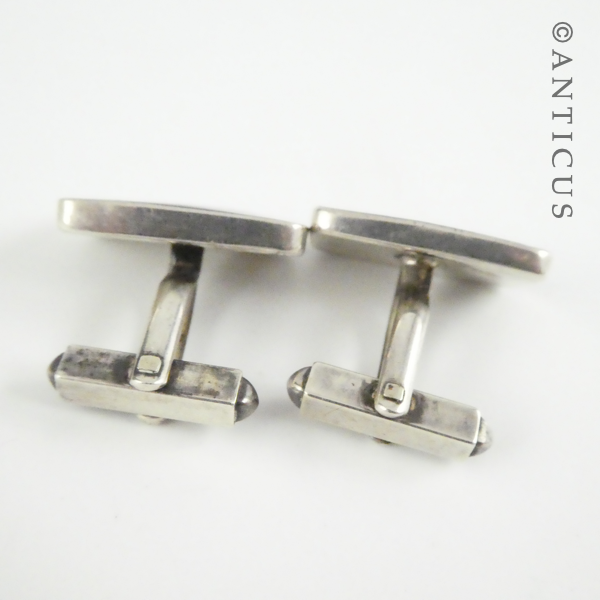 Vintage Pair of Paua Shell and Silver Cufflinks.