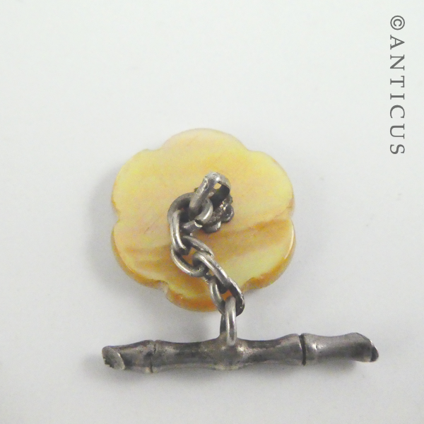 Pair of Chinese Silver and Mother of Pearl Cufflinks.