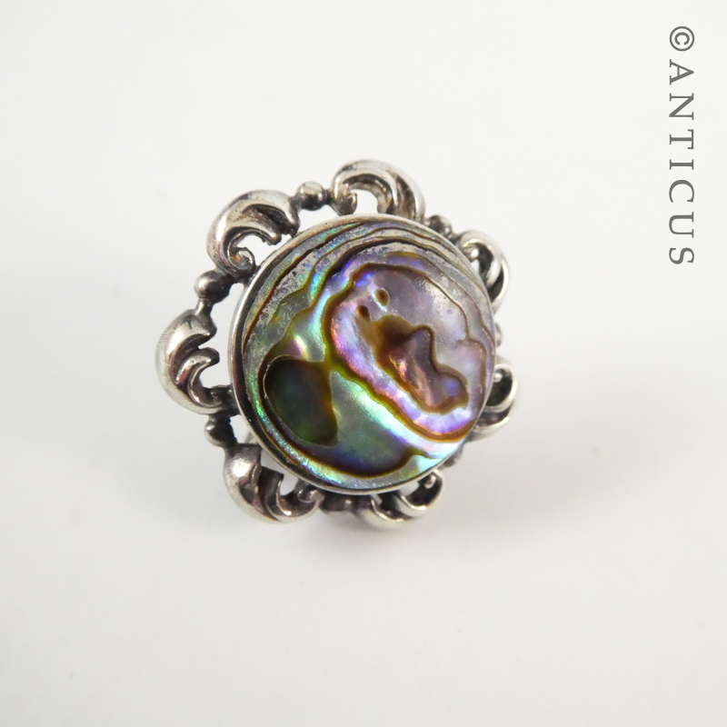 Pair Vintage Paua and Silver Earrings.