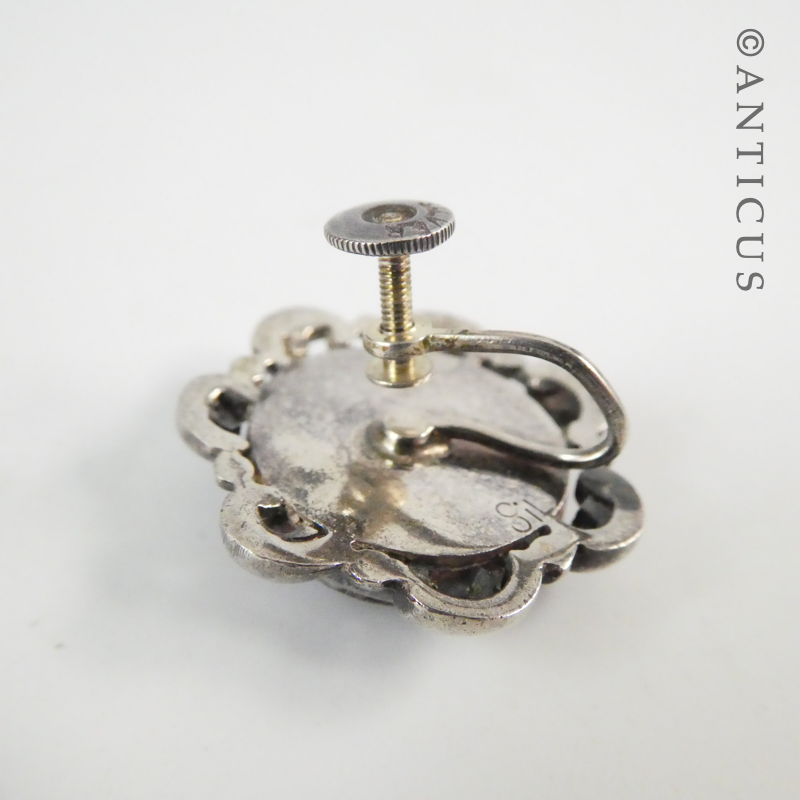 Pair Vintage Paua and Silver Earrings.