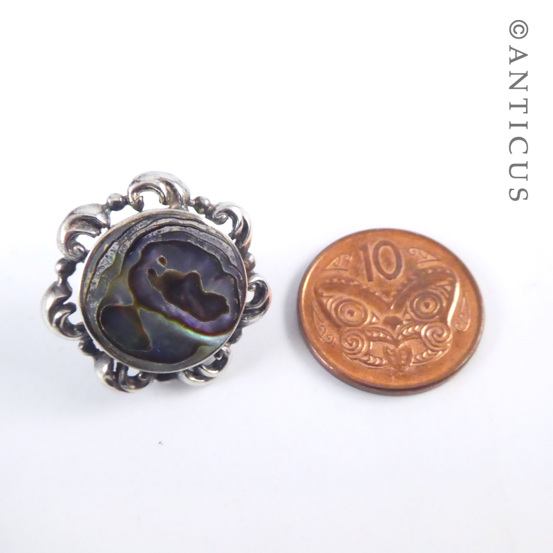 Pair Vintage Paua and Silver Earrings.