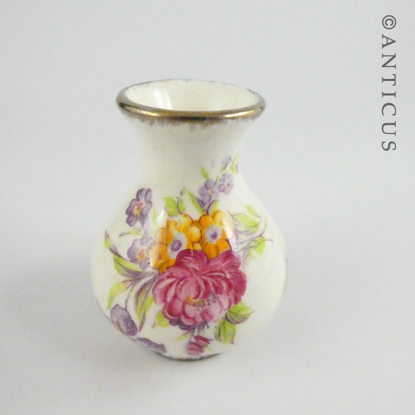 Small Ceramic Floral Chintz Dish & Vase.