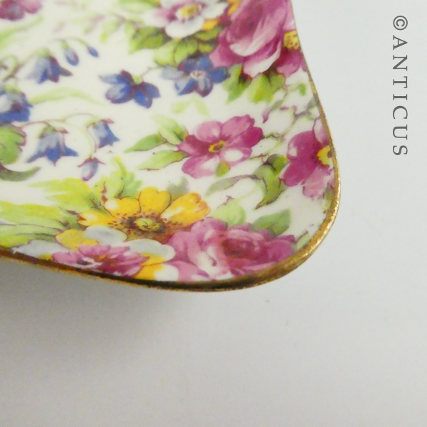 Small Ceramic Floral Chintz Dish & Vase.
