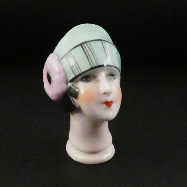 Vintage Porcelain Head, Flapper.