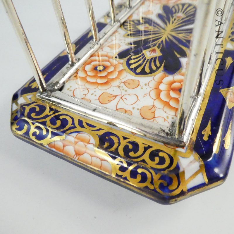 Victorian Staffordshire and Silver Plate Toast Rack.