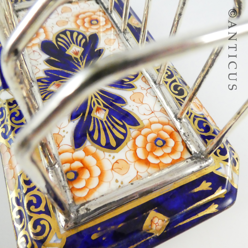 Victorian Staffordshire and Silver Plate Toast Rack.