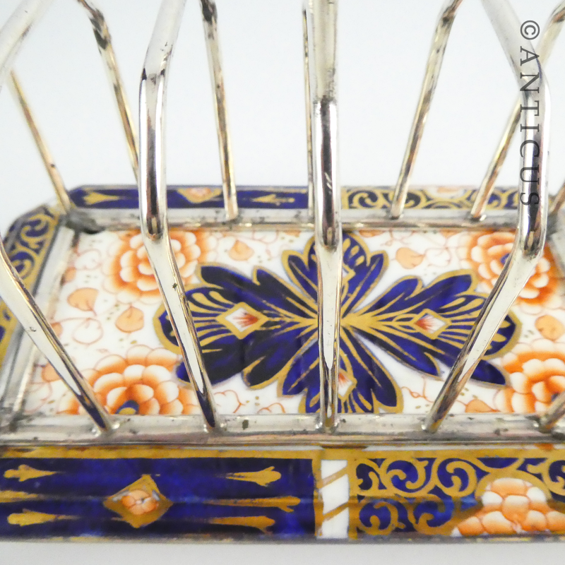 Victorian Staffordshire and Silver Plate Toast Rack.