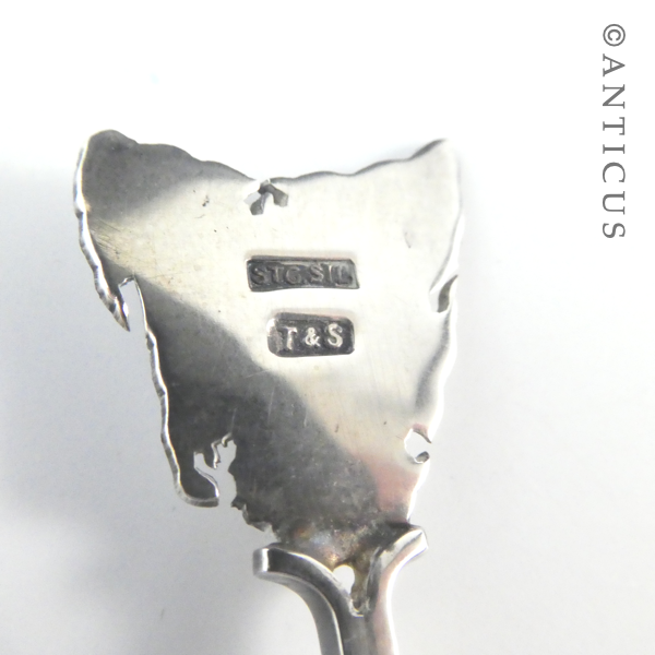 Australian Sterling Silver and Shell Sugar Spoon.