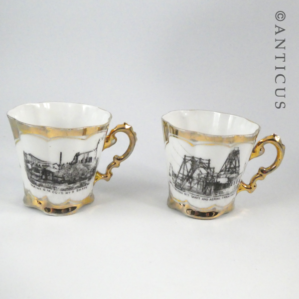 Two Small Coffee Cans with Waihi Gold Mining Images.