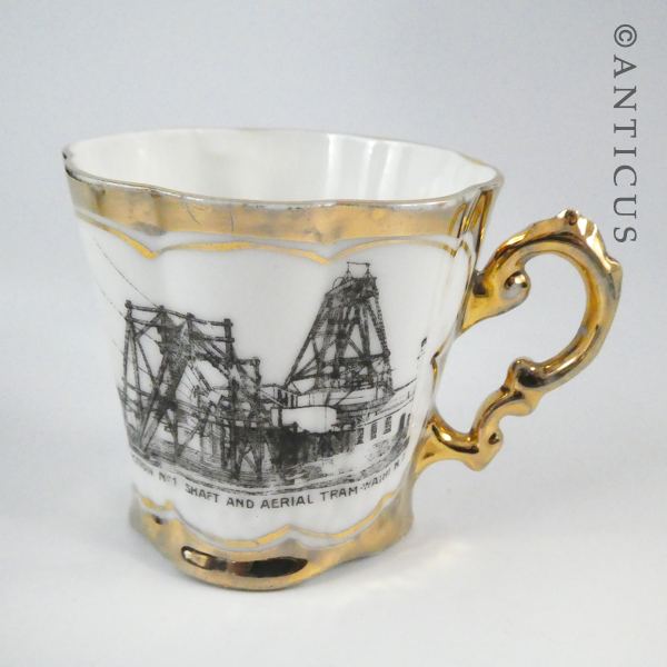 Two Small Coffee Cans with Waihi Gold Mining Images.